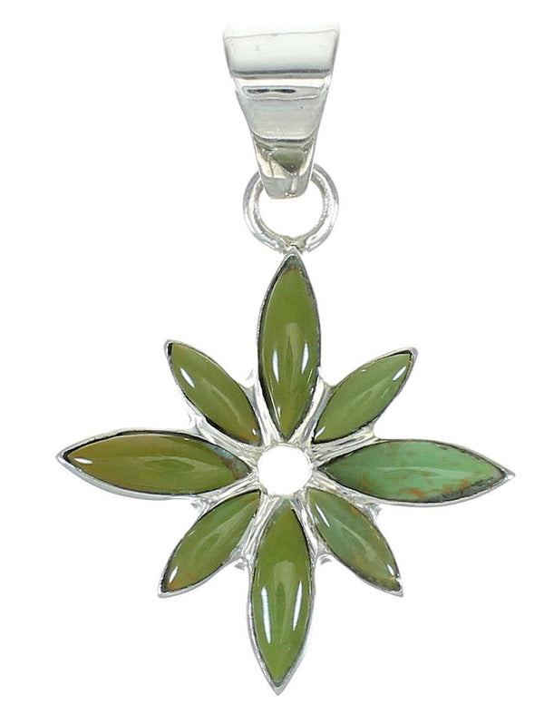 Flower Silver Turquoise Inlay Pendant MX65362